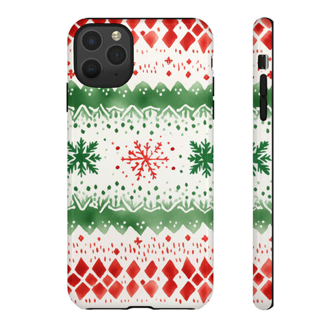 Watercolor Christmas Knitting - Impact Resistant Phone Case iPhone 11 Pro Max Glossy